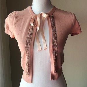 Flirty Pink Sweater Top with Sequins